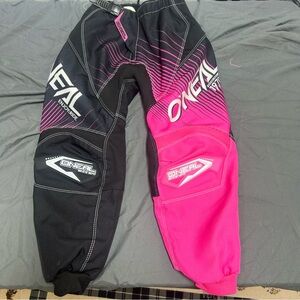 ONeal Element Motocross Racing MX Pants Youth 5-6 20" Black Pink Sporty Bike